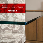 Conjunto Sala de Jantar Madesa Moni Mesa Tampo de Vidro com 2 Cadeiras Rustic/Crema/Sintético Bege