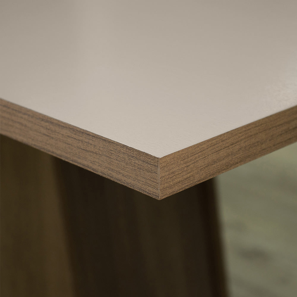 Conjunto Sala de Jantar Mesa Tampo de Madeira 4 Cadeiras Rustic/Crema/Bege Marrom Alana Madesa