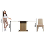 Conjunto Sala de Jantar Mesa Tampo de Vidro 4 Cadeiras Rustic/Branco/Imperial Avril Madesa