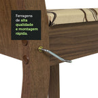 Conjunto Sala de Jantar Mesa Tampo de Vidro 4 Cadeiras Rustic/Crema/Lírio Bege Perla Madesa