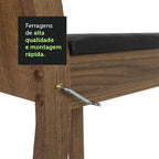 Conjunto Sala de Jantar Mesa Tampo de Vidro 4 Cadeiras Rustic/Preto Perla Madesa