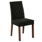 Conjunto Sala de Jantar Mesa Tampo de Vidro 4 Cadeiras Rustic/Preto/Oxford Anaju Madesa
