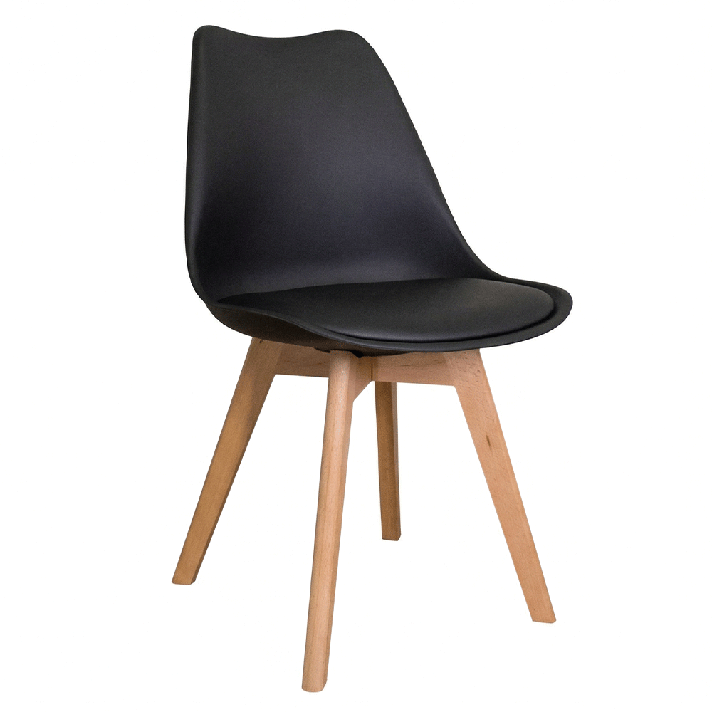 Conjunto Sala de Jantar Denali Mesa Tampo de Vidro 4 Cadeiras Preto/Rustic/Preto Madesa