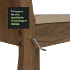 Conjunto Sala de Jantar Madesa Analu Mesa Tampo de Madeira com 6 Cadeiras Rustic/Sintético Bege