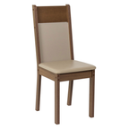 Conjunto Sala de Jantar Mesa Tampo de Madeira 6 Cadeiras Rustic/Bege Beverly Madesa