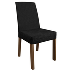 Conjunto Sala de Jantar Mesa Tampo de Madeira 6 Cadeiras Rustic/Preto/Oxford Renata Madesa