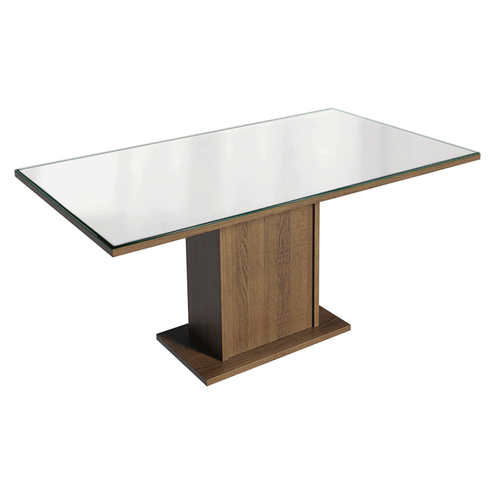 Conjunto Sala de Jantar Tampo de Vidro 6 Cadeiras Rustic/Branco/Imperial Dália Madesa