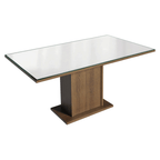 Conjunto Sala de Jantar Tampo de Vidro 6 Cadeiras Rustic/Branco/Imperial Dália Madesa