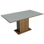 Conjunto Sala de Jantar Tampo de Madeira 6 Cadeiras Rustic/Cinza/Silver Bosque Madesa