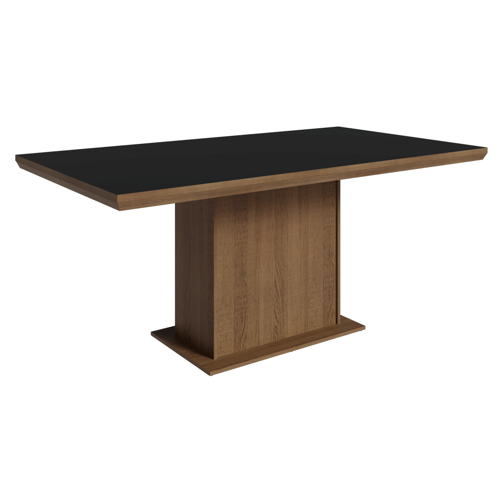 Conjunto Sala de Jantar Tampo de Madeira 6 Cadeiras Rustic/Preto/Oxford Grasse Madesa
