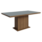 Conjunto Sala de Jantar Tampo de Madeira 6 Cadeiras Rustic/Cinza/Silver Luso Madesa
