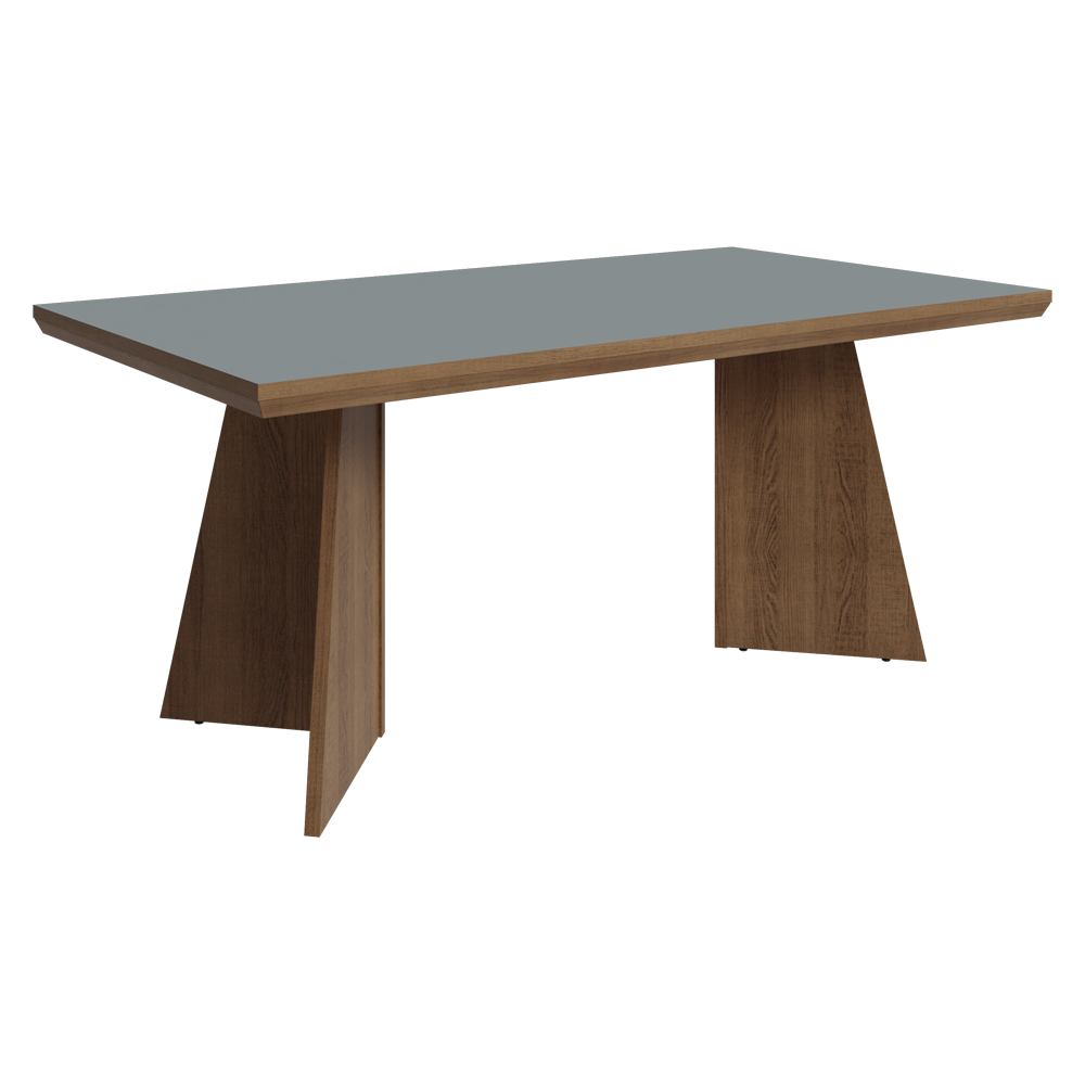 Conjunto Sala de Jantar Tampo de Madeira 6 Cadeiras Rustic/Cinza/Silver Sarlat Madesa