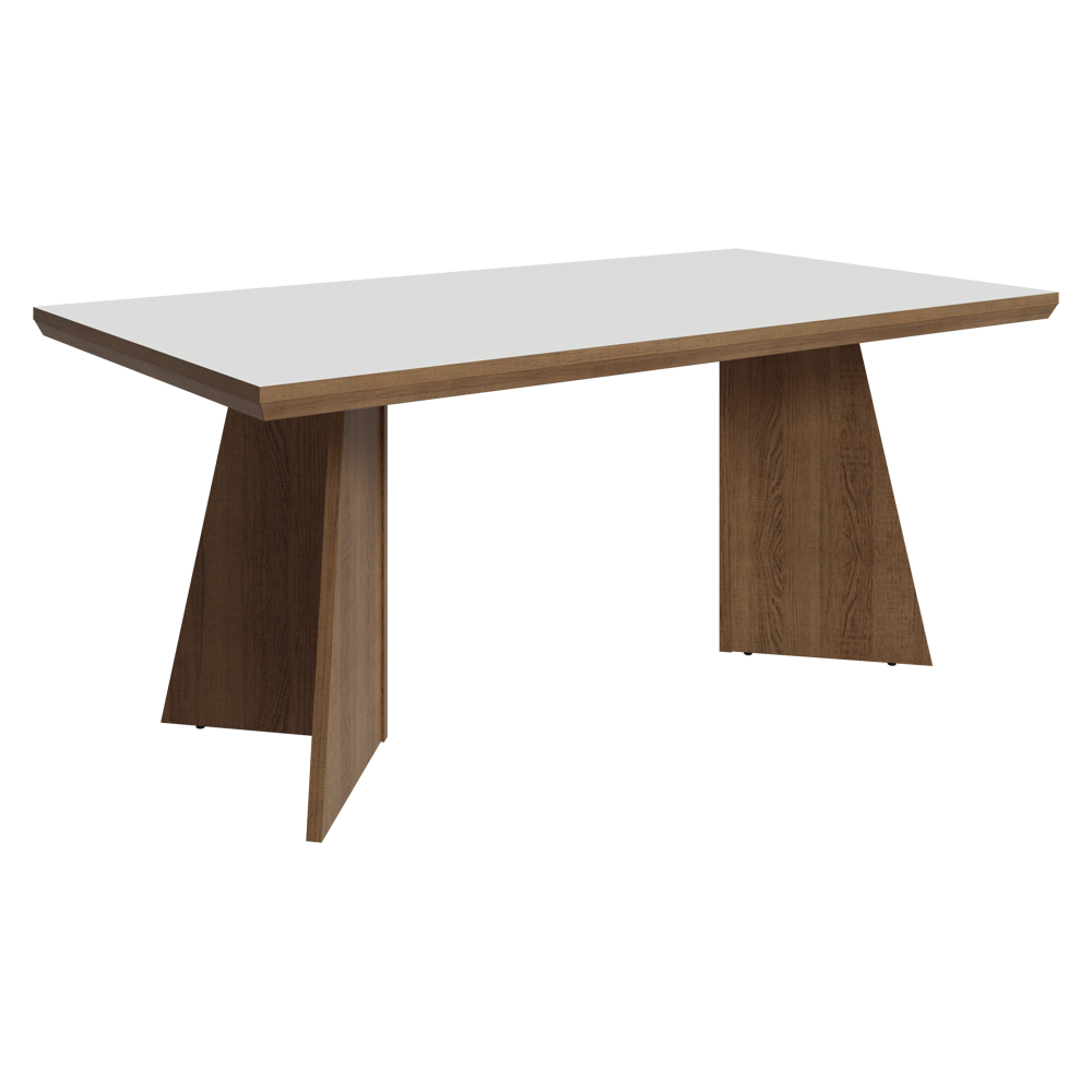 Conjunto Sala de Jantar Tampo de Madeira 6 Cadeiras Rustic/Branco/Imperial Sarlat Madesa