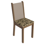 Conjunto Sala de Jantar Mesa Tampo de Madeira 8 Cadeiras Rustic/Crema/Bege Marrom Marisa Madesa
