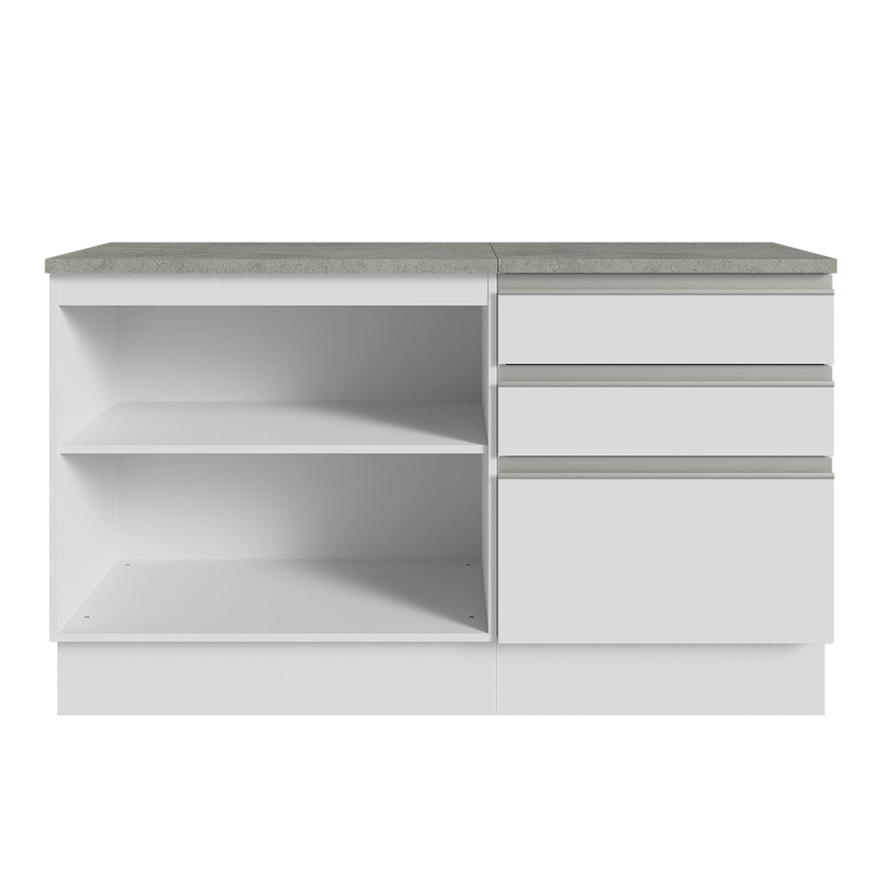 Armário Gabinete para Banheiro 140cm 2 Portas 3 Gavetas Branco Madesa