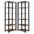 Armário Estante Multiuso Organizador de Canto 10 Prateleiras 118cm Rustic/Preto Madesa