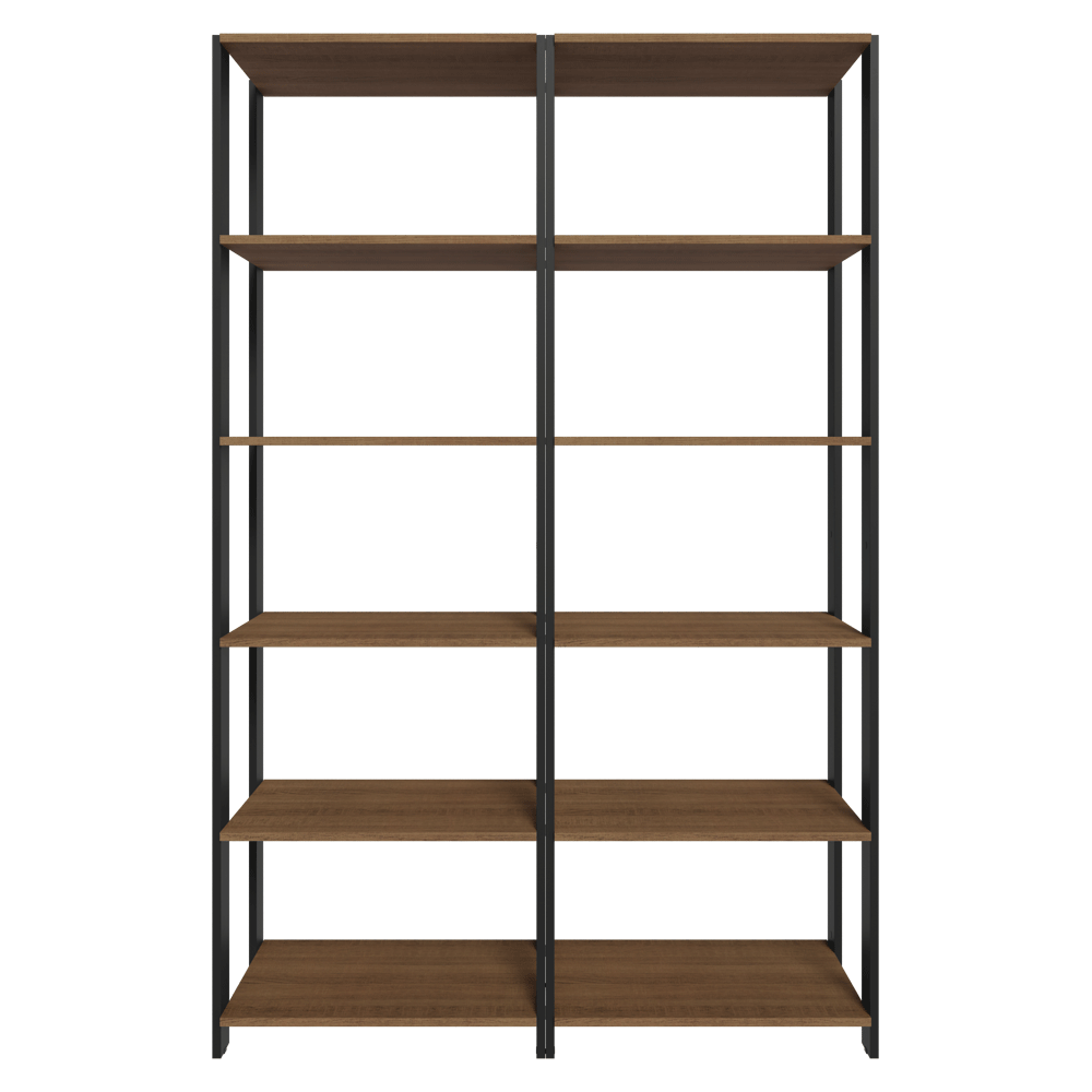 Armário Estante Multiuso Organizador Despensa 10 Prateleiras 118cm Rustic/Preto Madesa