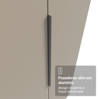 Guarda-Roupa Modulado 2 Portas com Espelhos 5 Nichos Rustic/Crema Neo Madesa 02