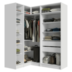 Guarda-Roupa Modulado de Canto 310 cm 5 Portas 2 Gavetas Branco Neo Madesa 01