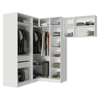 Quarto Completo Solteiro De Canto 415 cm Branco Neo Madesa