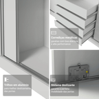 Guarda-Roupa Modulado Neo + Guarda-Roupa Royale 3 Portas de Correr com Espelho Branco Madesa