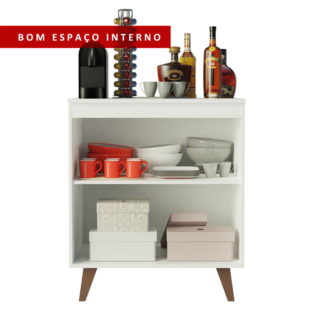 Balcão Cantinho do Café Madesa Reims 70 cm 2 Portas Branco