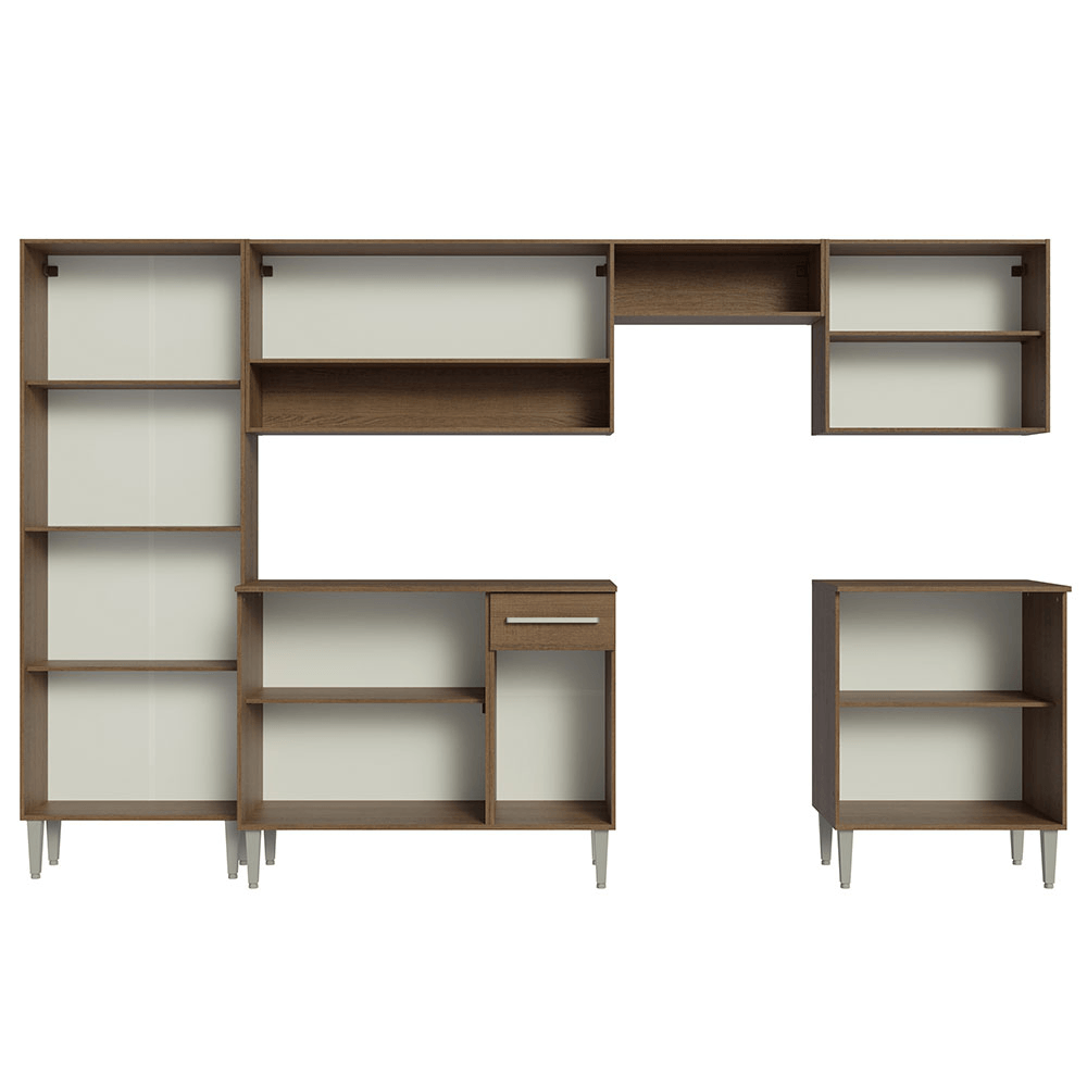 Cozinha Emilly Madesa 293cm: Rustic e Preto XT