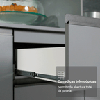 Balcão de Pia 3 Portas 1 Gaveta Suspenso Cinza Nice Madesa