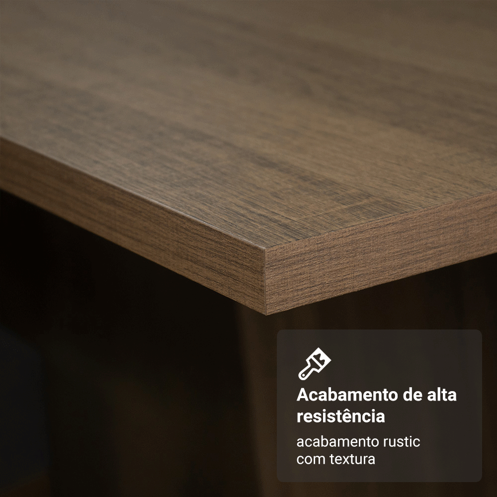 Conjunto Sala de Jantar Lexy Madesa Mesa Tampo de Madeira com 4 Cadeiras Rustic/Floral Hibiscos