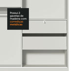 Guarda-Roupa Solteiro Madesa Luke 2 Portas de Correr de Madeira Branco