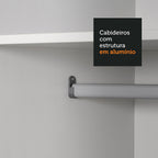 Guarda-Roupa Casal 100% MDF Madesa Royale 3 Portas de Correr com Espelho Branco/Preto