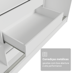 Guarda-Roupa Casal 100% MDF 3 Portas de Correr com Espelho Branco/Rustic Madesa Royale