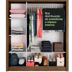 Guarda-Roupa Casal Madesa Mônaco 3 Portas de Correr com Espelhos Rustic/Branco