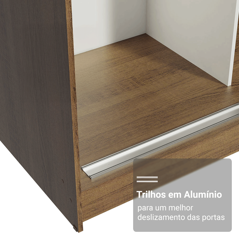 Guarda-Roupa Casal Madesa Reno 3 Portas de Correr Rustic