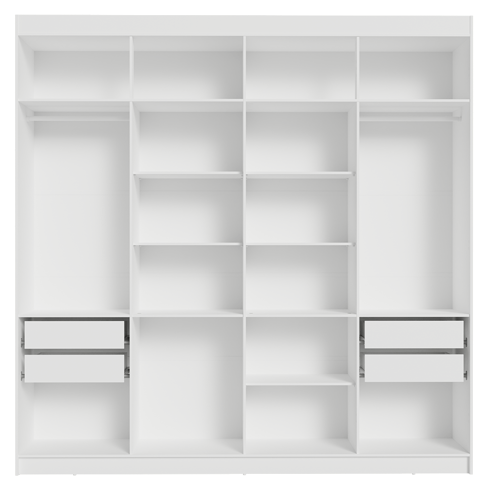 Guarda-Roupa Closet 4 Gavetas 216 cm Branco Venus Madesa