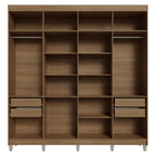 Guarda-Roupa Closet com Pés 4 Gavetas 216cm Rustic Venus Madesa