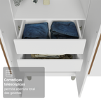 Guarda-Roupa Casal com Pés 8 Portas Batentes Branco/Branco/Rustic Venus Madesa