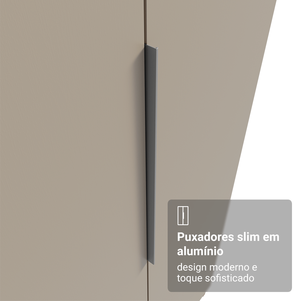 Guarda-Roupa Modulado 1 Porta 5 Nichos Rustic/Crema Neo Madesa