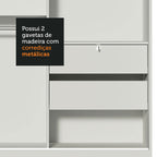 Guarda-Roupa 2 Portas de Correr com Espelho Branco Max Madesa