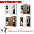 Guarda-Roupa Casal 100% MDF Madesa Eros 3 Portas de Correr com Espelhos Branco