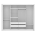 Guarda-Roupa Casal Madesa Alabama 4 Portas de Correr com Espelhos Branco