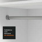 Guarda-Roupa Solteiro 2 Portas de Correr com Espelhos 4 Gavetas Branco Vivare Plus Madesa