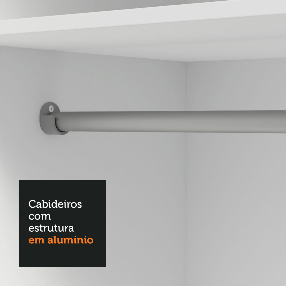 Guarda-Roupa Solteiro 2 Portas de Correr 4 Gavetas Branco Vivare Plus Madesa