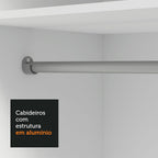 Guarda-Roupa Solteiro 2 Portas de Correr Branco/Preto Milano Madesa