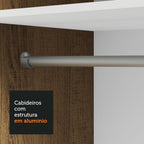 Guarda-Roupa Solteiro 2 Portas de Correr 2 Gavetas Rustic/Preto Vivare Madesa