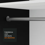 Guarda-Roupa Solteiro 2 Portas de Correr com Espelho Preto Milano Madesa