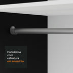 Guarda-Roupa Solteiro 2 Portas de Correr com Espelho 2 Gavetas Preto/Cinza Vivare Madesa