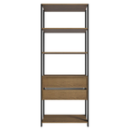 Guarda-Roupa Closet Modulado 2 Gavetas 4 Prateleiras 70cm Rustic/Preto Valencia Madesa