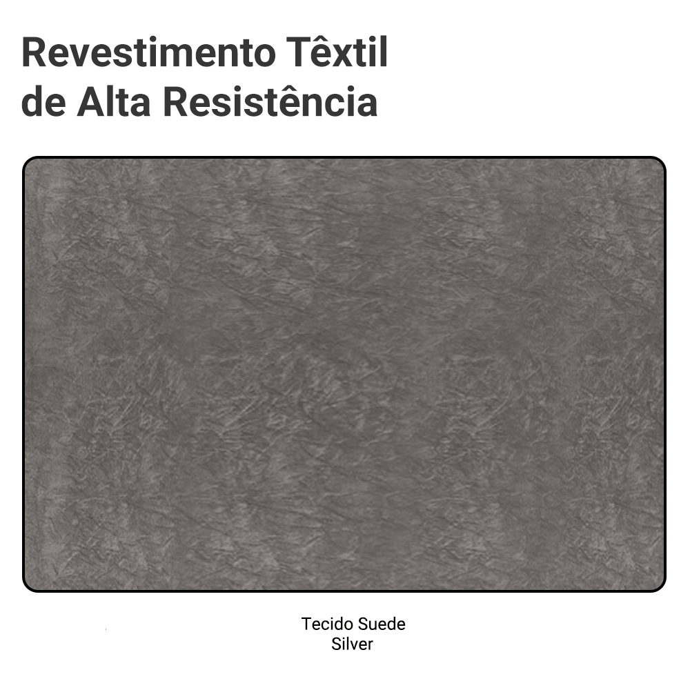 Cabeceira Estofada Modular Kit 6 Peças para Camas de Solteiro Silver Madesa