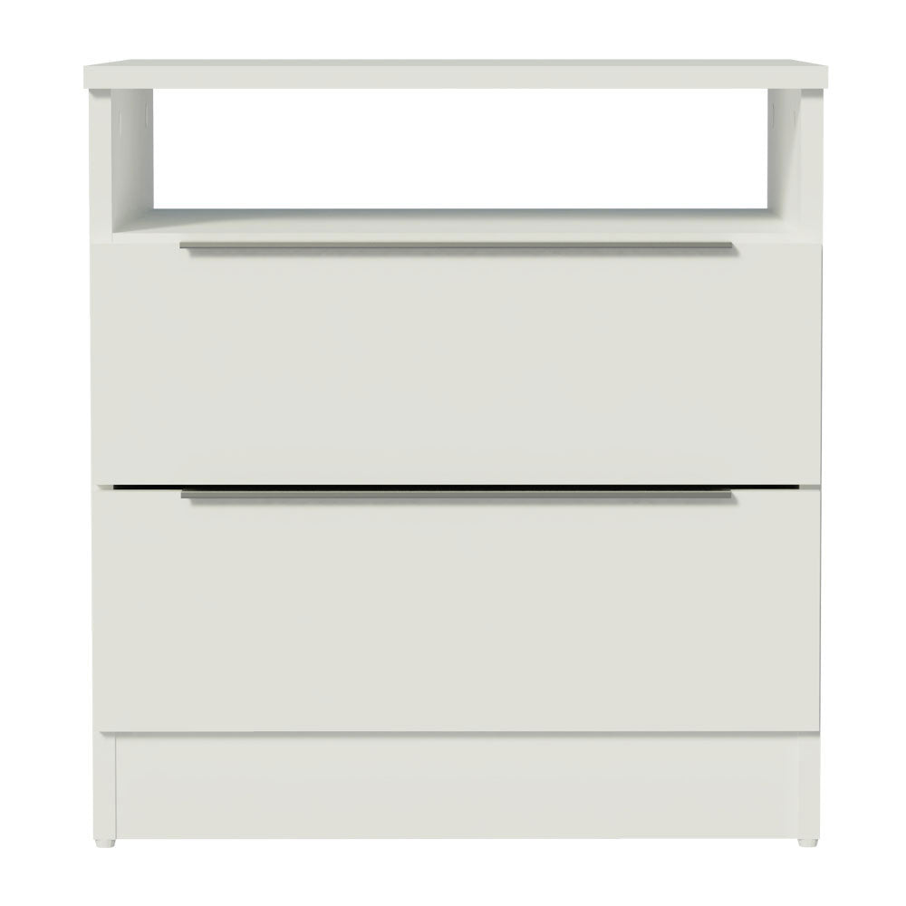 Mesa de Cabeceira Madesa 3227 com 2 Gavetas Branco